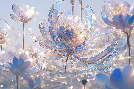 梦幻玻璃花朵图片