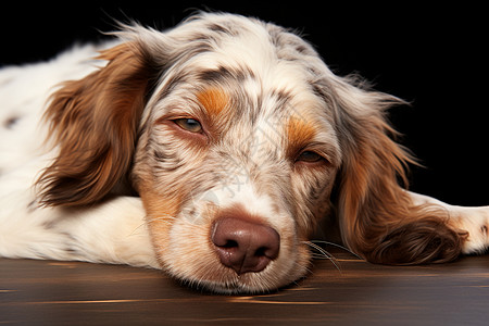 趴在地上睡觉的狗狗高清图片