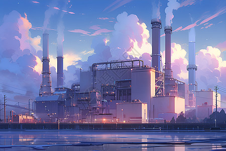 污染的工业工厂图片