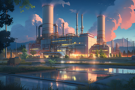 未来城市的工业工厂图片