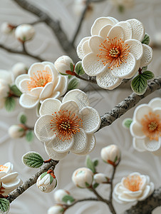 漂亮精致的刺绣花朵图片