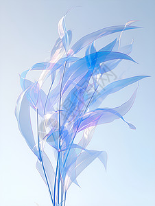 蓝色花瓶中的花朵高清图片