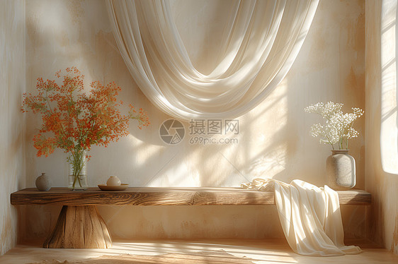 柔美的窗帘图片