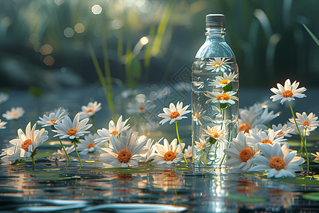 水瓶中的菊花图片