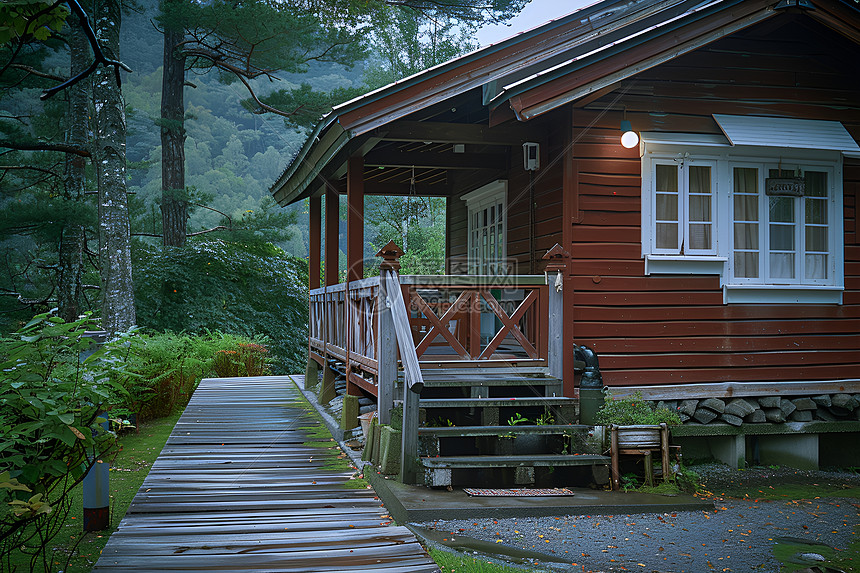 深山小屋图片