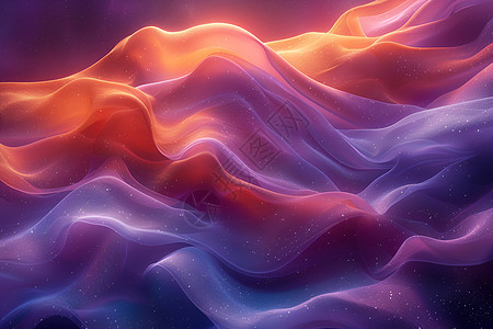 红紫渐变波浪曲线图片