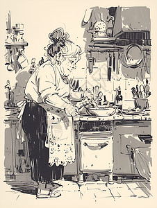 厨房的女性图片