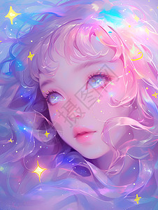 星空幻境中的少女图片