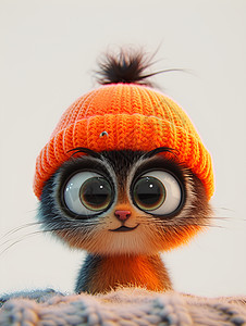 橙色帽子的小动物玩偶图片