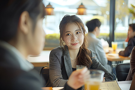 吃饭的女士图片