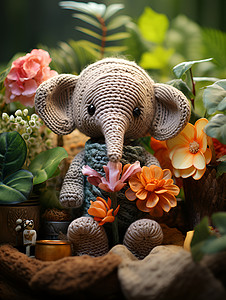 玩具大象背景图片