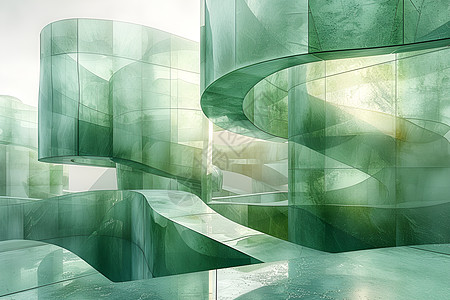 水晶立方体的抽象建筑图片