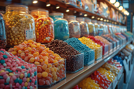 美味甜点商店的糖果嘉年华背景