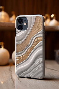 水纹图案优雅设计的手机壳背景
