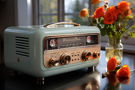 怀旧风格的收音机背景图片