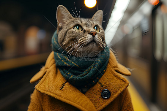 街道上优美的猫咪图片