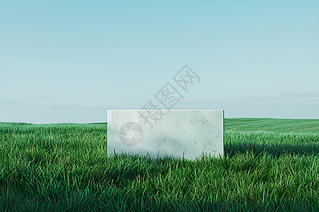 草坪上的白色盒子图片