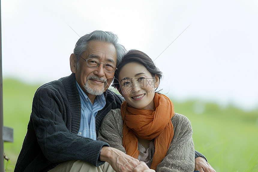 一对中年夫妇图片