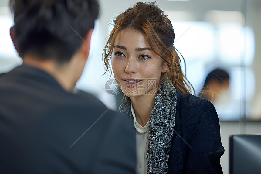 办公室商议的漂亮女性图片