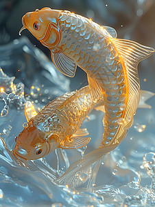 金箔制成的金鱼图片