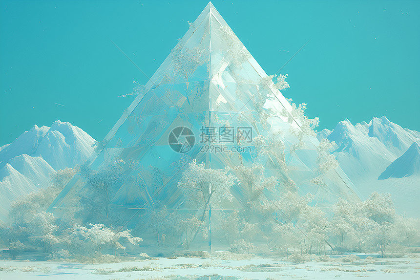 冰原上的水晶立方体图片