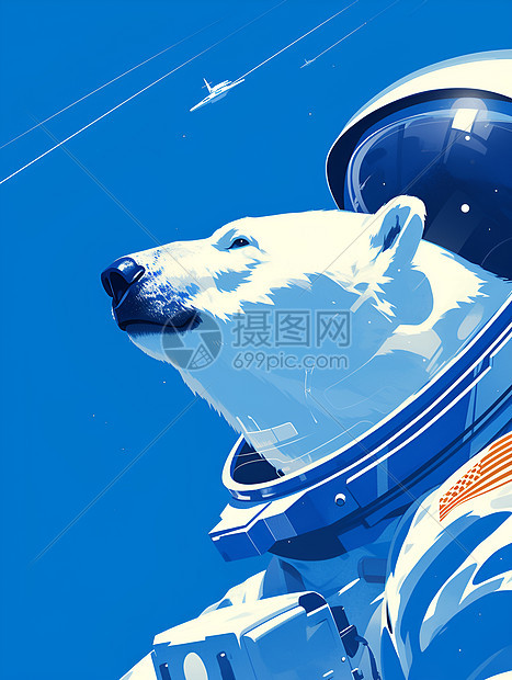 极地熊在太空站中图片