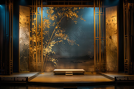 中式风格的金竹图片