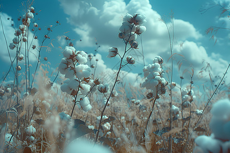 一片棉花田图片