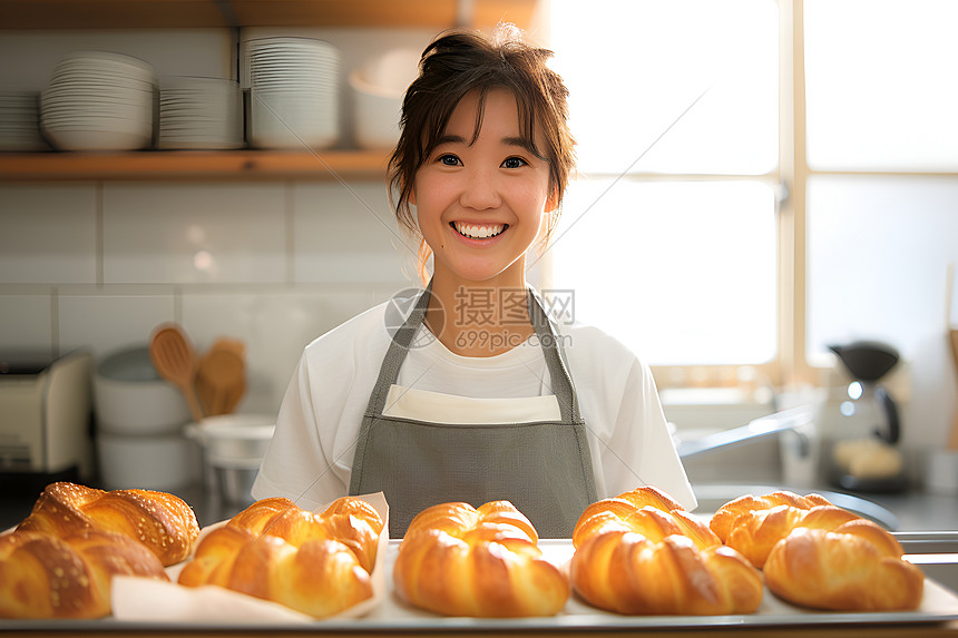 穿着围裙的女士图片