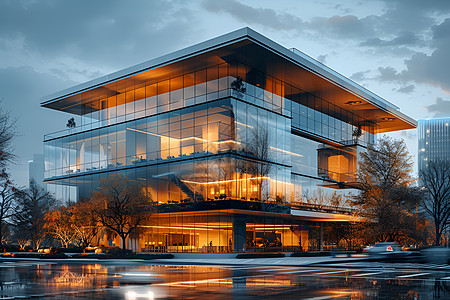 现代玻璃办公楼图片