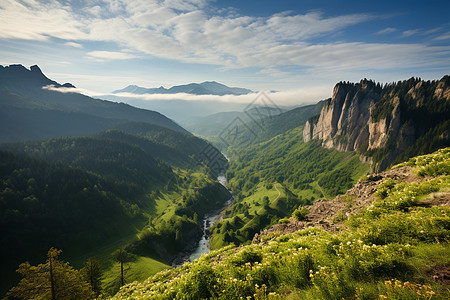 大自然的山川河流背景图片