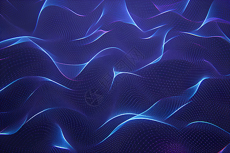 简约蓝色科技紫蓝色光线在黑色背景上插画