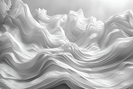 白色织物的波浪曲线图片