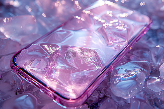 粉水晶中的手机壳图片