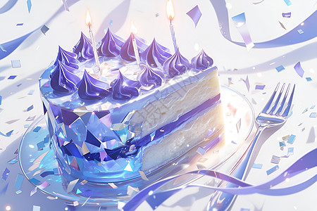闪光的生日蛋糕图片
