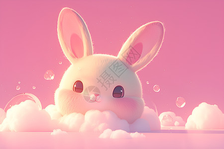 棉花糖兔子图片
