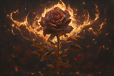 燃烧的红玫瑰图片