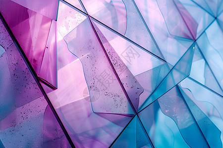 紫蓝几何玻璃质感背景背景图片