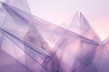 神秘紫色中的透明立方图片