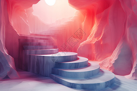 洞穴的楼梯图片