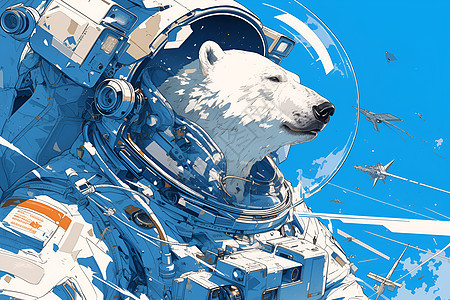 北极熊宇航员图片