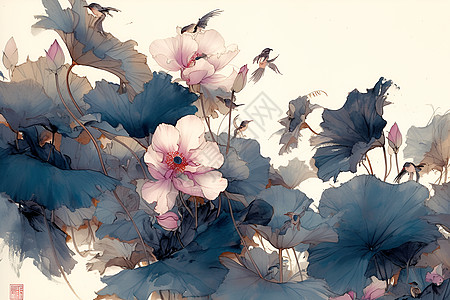 中国花鸟画的魅力背景图片
