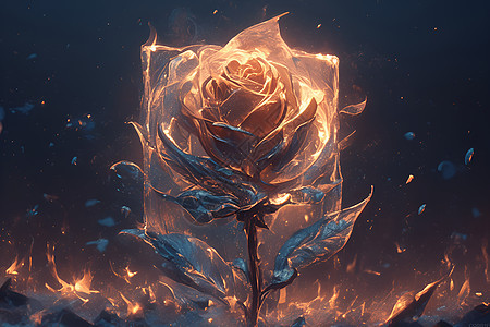 火焰中的玫瑰图片