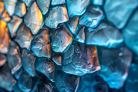 水晶冰魔方蓝色玻璃图片
