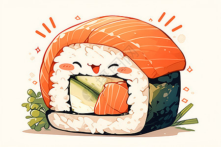 可爱的寿司卷图片
