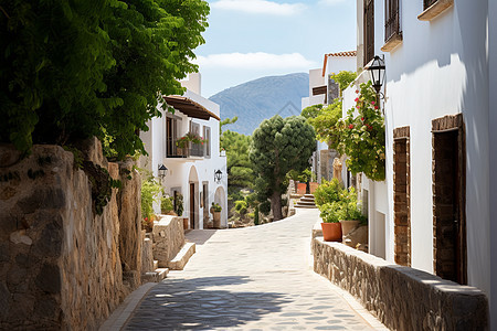 静谧的希腊小镇图片