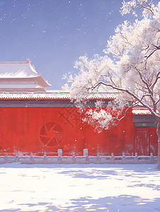 皇宫的雪景图片