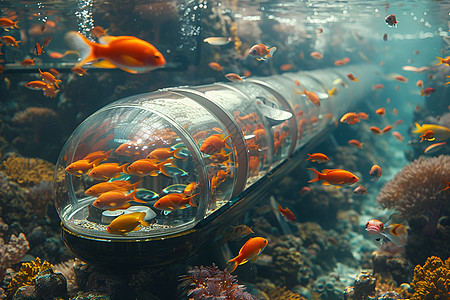色彩斑斓的鱼群图片