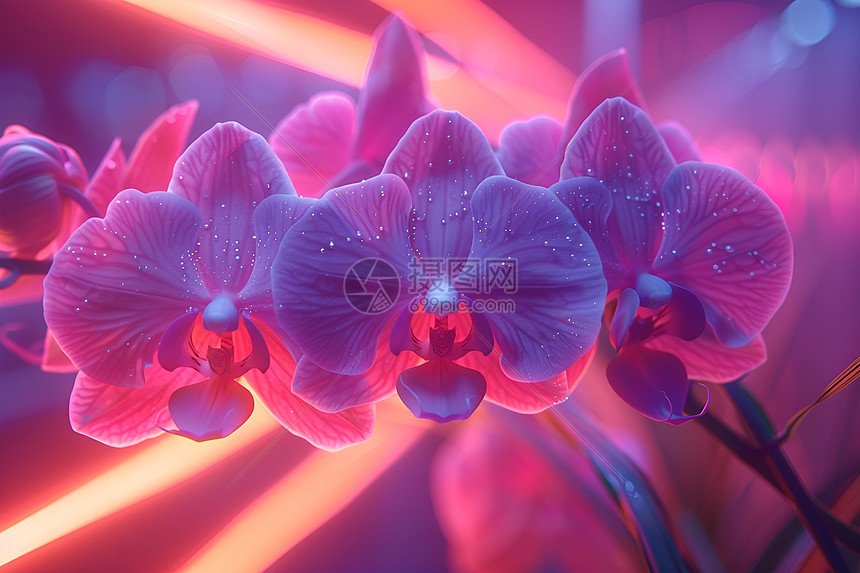 紫罗兰花上的水滴图片