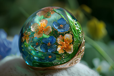 漂亮的玻璃花球图片